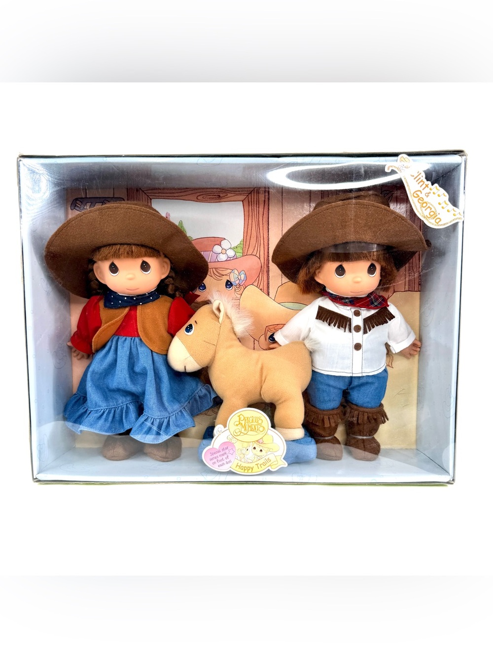 Precious Moments Happy Trails Clint Georgia Horse Set 2000 New Never Opened Y2K